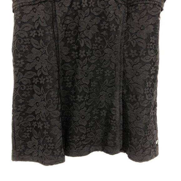 Guess Black Floral Lace camisole V Neck Spaghetti  Strap M - Picture 5 of 15